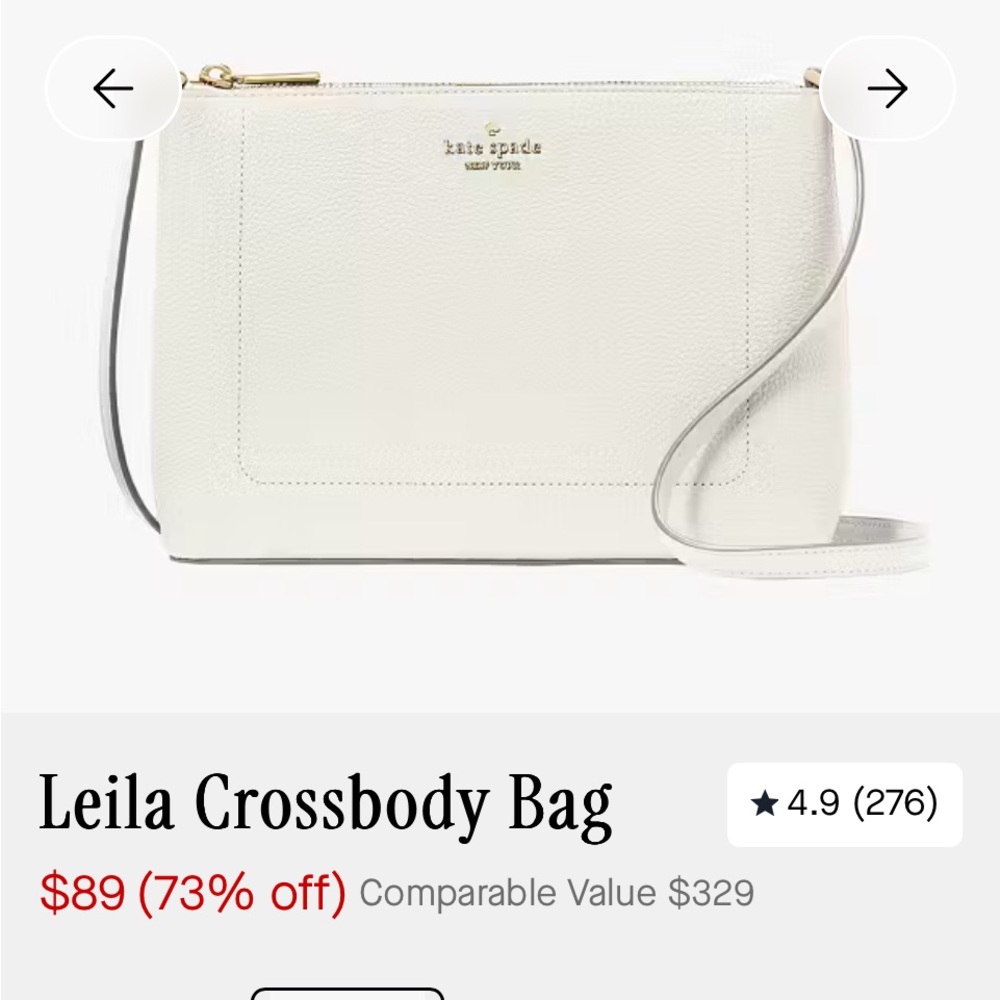 NWT Kate Spade Lt Sand Leila Crossbody Bag